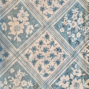 Vintage Sears Pillowcase Standard/Twin Poly-Cotton Blue Floral Patchwork patten